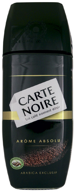 Carte Noire, distributed by Kraft Foods, is a deeply aromatic blend, made with 100% pure arabica beans 